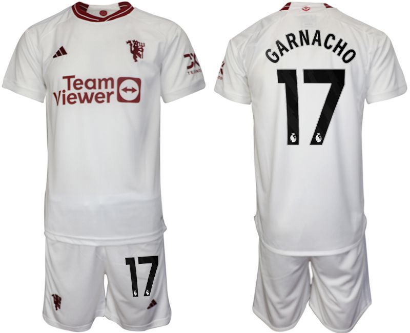 Men 2023-2024 Club Manchester United away white #17 Soccer Jersey